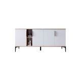 Buffet en Melamina Blanco, 180x40x78 cm, Diseño Moderno y Duradero