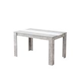 Mesa de Comedor Moderna 135x80x75 cm, Tapa MDF Gris Cemento y Blanco con Patas Resistentes - Estilo Moderno