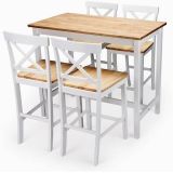 Mesa Alta de Madera Lacada en Blanco Mate con Tapa