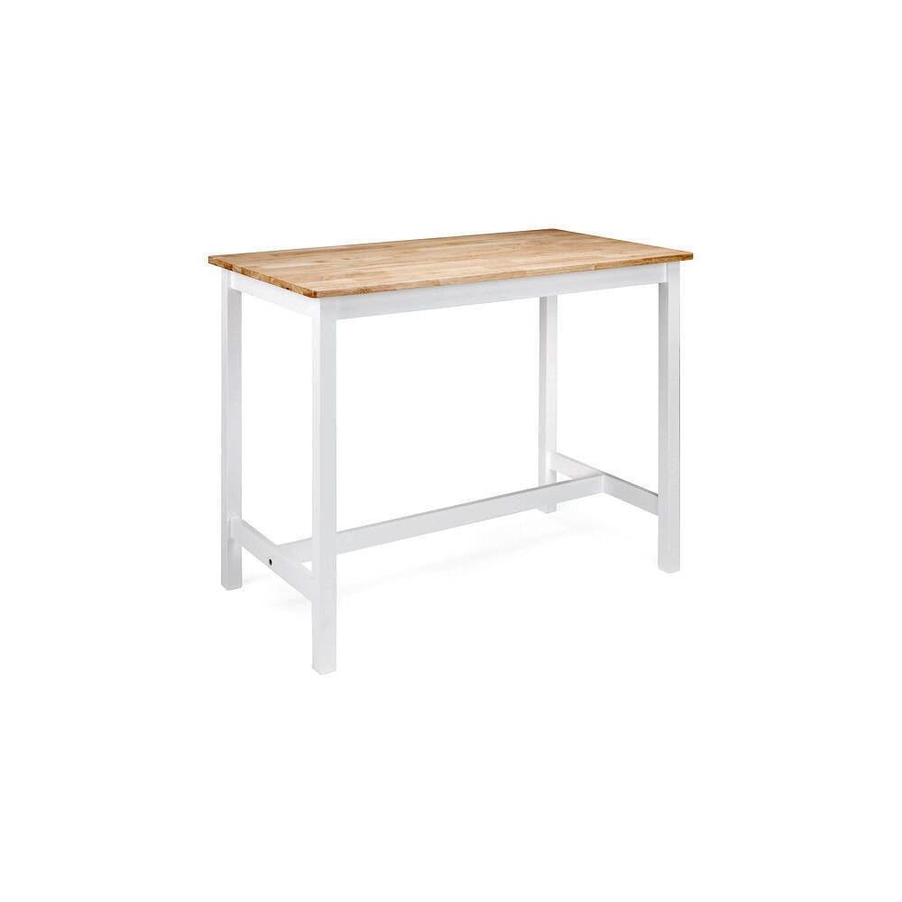 Mesa Alta de Madera Lacada en Blanco Mate con Tapa