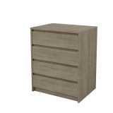 Cómoda Cajonera 4 cajones acabado en Color Roble 74cm(alto)